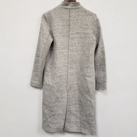 Zara Womens Old Money Scandi Long Overcoat Size M Gray Office Career Capsule - Picture 2 of 9